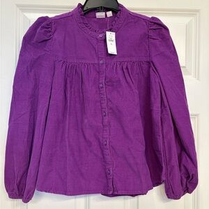 GAP Girls Corduroy Purple Blouse